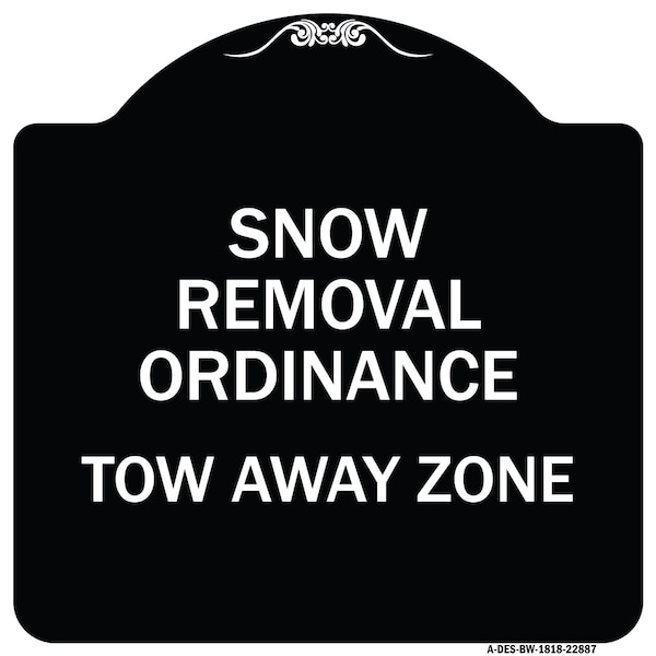 Signmission Snow Emergency Route Tow Away Zone W/ Graphic Heavy-Gauge Aluminum Sign, 18" x 18", BW-1818-22887 A-DES-BW-1818-22887 - main